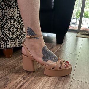 Franco Sarto Tan Heeled Shoes